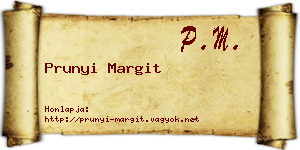 Prunyi Margit névjegykártya